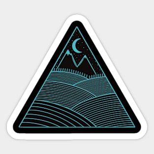 Geometric Fields and Mountains Sticker